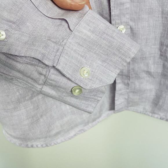 Baird McNutt 100% Linen Shirt Mens XL Light Purple Beach Resort Cruise Summer - Picture 5 of 9